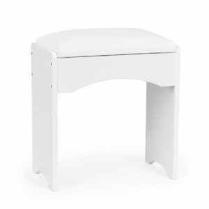 Kosmetinis staliukas su veidrodžiu ir LED apšvietimu, 3 šviesos spalvos, lentynos, stalčiai, kėdutė ModernHome - Image 8