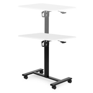 Mobilus rašomasis stalas 70x48 cm nešiojamam kompiuteriui, reguliuojamo aukščio 71.5-112 cm, baltas stalviršis ModernHome - Image 8