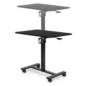 Mobilus rašomasis stalas 70x48 cm nešiojamojo kompiuterio staliukas, reguliuojamo aukščio 71.5-112 cm, juodas ModernHome - Image 8