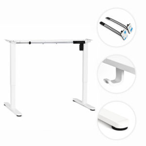 Elektrinis stalo rėmas, aukščio reguliavimas 72-118 cm, stalviršiui iki 160 cm, baltas ModernHome - Image 8