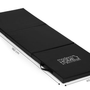 Gimnastikos mankštos kilimėlis juodas 182x60 cm fitnesui - Image 8