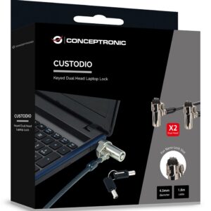 Conceptronic CUSTODIO02BNTM kabelio užraktas Juoda 1,8 m - Image 3