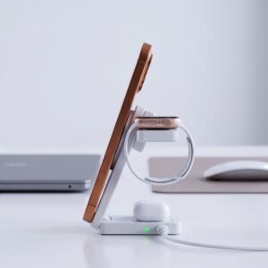 Tech-Protect A56 3IN1 MAGNETINIS MagSafe BELAIDIS ĮKROVIKLIS 25W QI2.2 BALTAS - Image 8