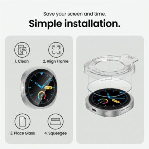 GRŪDINTAS STIKLAS Tech-Protect EASY SET+ 2-PACK SAMSUNG Samsung Galaxy WATCH ULTRA 2 2026 (47 MM) SKAIDRUS - Image 7