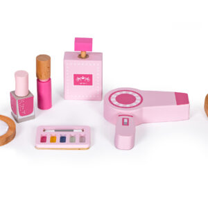 Didelis žaislinis kosmetinis staliukas vaikams su veidrodžiu, kėdute ir 7 priedais ECOTOYS - Image 9