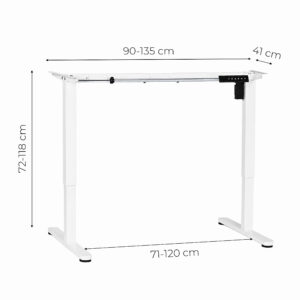 Elektrinis stalo rėmas, aukščio reguliavimas 72-118 cm, stalviršiui iki 160 cm, baltas ModernHome - Image 9