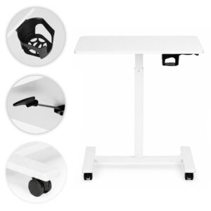 Mobile desk 70x48 cm laptop table height adjustable 71.5-112 cm white ModernHome - Image 9