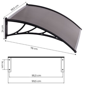 Durų stogelis 100x80 cm polikarbonatinė markizė MultiGarden - Image 9