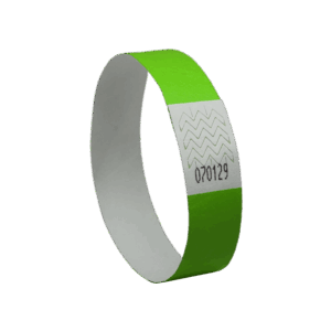 Kontrolinė renginių apyrankė Tyvek neoninės žalios spalvos 265x19mm - Image 1