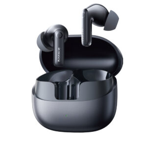 Belaidės Bluetooth 6.0 ausinės Bass BP1 Pro su triukšmo slopinimu ir įkrovimo dėklu, juodos