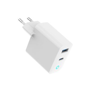 Gembird 2 prievadų 30 W GaN USB greitojo įkrovimo įrenginys LED baltas TA-UC-PDQC30L-W-01 - Image 2