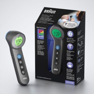 Braun BNT 400 BK Nuotolinio veikimo termometras Pilka Kakta Mygtukai - Image 3