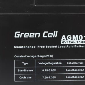 Green Cell AGM Battery 6V 12Ah 12.000 mAh Rūgštinis akumuliatorius (VRLA) - Image 3