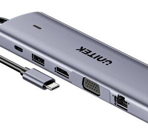 UNITEK D1113BGY01 sąsajos šakotuvas 2 x USB 3.2 Gen 2 (3.1 Gen 2) Type-C 1000 Mbit/ai Pilka - Image 2