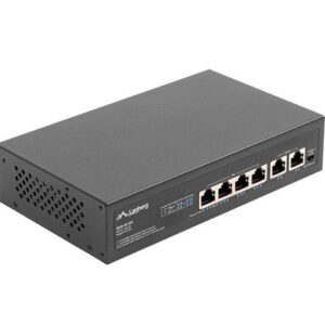 Lanberg RSFE-4P-2FE-60 tinklo komutatorius Ne-valdomas Fast Ethernet (10/100) Maitinimas per Eternetą (PoE) 1U Juoda - Image 2