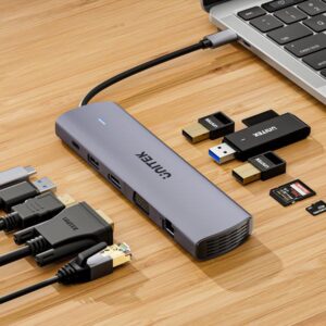UNITEK D1113BGY01 sąsajos šakotuvas 2 x USB 3.2 Gen 2 (3.1 Gen 2) Type-C 1000 Mbit/ai Pilka - Image 3