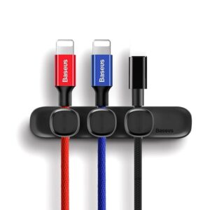 Kabelių laikiklis klijuojamas su magnetiniais 3 kabelių adapteriais juodas BASEUS - Image 1