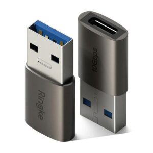 Ringke USB kištukas (male) į Type-C lizdą (female) adapteris (2 vnt.) Gunmetal