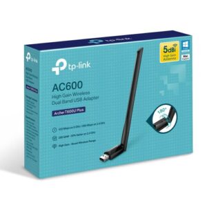 TP-Link tinklo adapteris T600U Plus AC600 belaidis, USB 2,0, 600Mb/s, juodas EU
