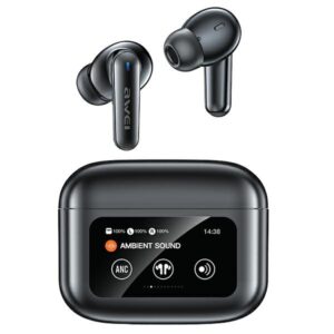 AWEI Bluetooth 5.4 T56 ANCTWS headphones + docking station juodos spalvos - Image 2