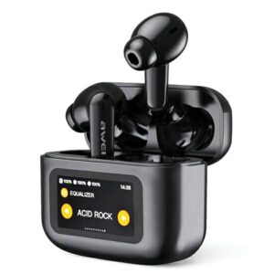 AWEI Bluetooth 5.4 T56 ANCTWS headphones + docking station juodos spalvos - Image 3