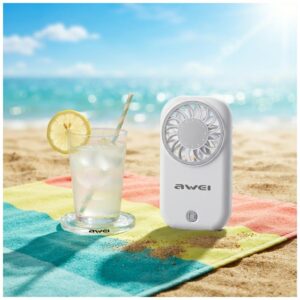 Handheld Fan AWEI F57 White - Image 2