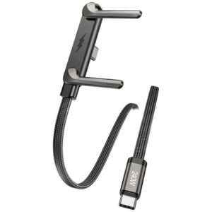 Cable with Stand AWEI CM-12C USB-C / USB-C Black - Image 2