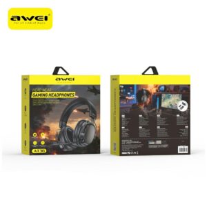 Over-Ear Wireless Headphones AWEI AT36 Bluetooth 5.4 with Microphone Black - Image 7