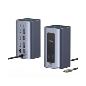 Jungčių stotelė / adapteris 12in1 USB C kištukas - 2xHDMI/DisplayPort USB-C/PD USB3.0 RJ45 USB-C Nomos Air Mac BASEUS - Image 1