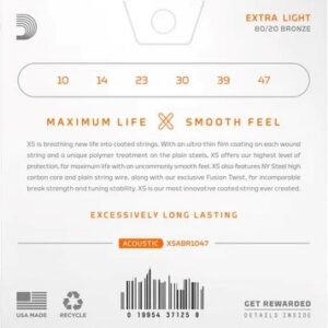 D'Addario XS Extra Light (10-47) - akustinės gitaros stygos - Image 2