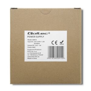 Qoltec 50915 DIN bėgio maitinimo šaltinis | 96W | 24V | 4A | Balta | Lieknas - Image 3