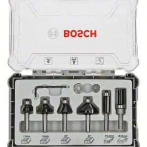 BOSCH FREZŲ RINKINYS 6 vnt. KOTAS 6mm KRAŠTŲ APDIRBIMUI IR FREZAVIMUI