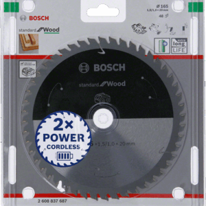 BOSCH DISKINIS PJŪKLAS STANDARD WOOD ACCU 165x20x48z