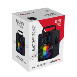 Audiocore AC730 Nešiojamasis "Bluetooth" garsiakalbis / radijas / SD / MMC / "Aux-in" / USB / apšvietimas / nuotolinio valdymo pultas / teleskopinė antena / mikrofono jungtis - Image 3