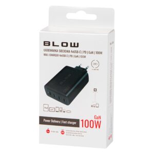 Sieninis įkroviklis USB-Cx4 PD 100W GAN juodas - Image 2