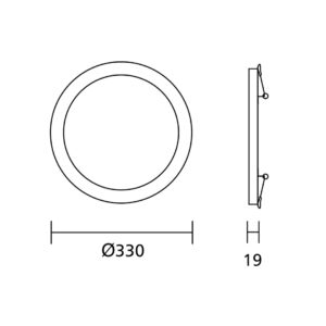 LED plafono skydelis 7in1, montuojamas į apačią, itin plonas, 30 W, 3 spalvos (WW, NW, CW), „Led4U LD142“, mikrobangų krosnelėje įmontuotas maitinimo šaltinis