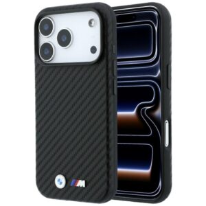 Dėklas BMW M Carbon Metal Logo MagSafe skirtas iPhone 18 Pro Max black