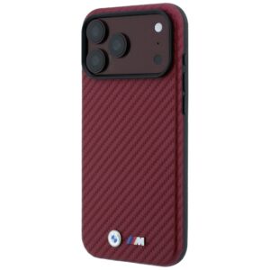 Dėklas BMW M Carbon Metal Logo MagSafe skirta Apple iPhone 18 Pro / 17 Pro bordo - Image 2