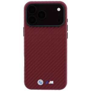 Dėklas BMW M Carbon Metal Logo MagSafe skirta Apple iPhone 18 Pro / 17 Pro bordo - Image 3