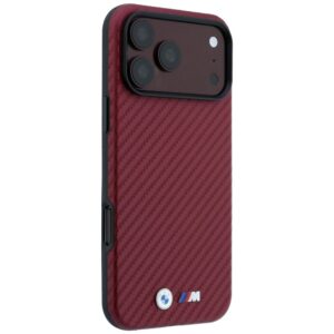 Dėklas BMW M Carbon Metal Logo MagSafe skirta Apple iPhone 18 Pro / 17 Pro bordo - Image 4