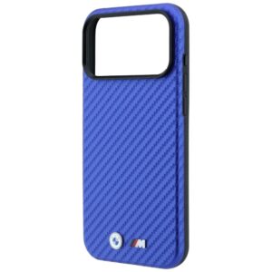 Dėklas BMW M Carbon Metal Logo MagSafe skirta Apple iPhone 18 Pro / 17 Pro mėlynos spalvos - Image 6