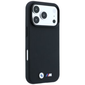 Dėklas BMW M Quadrille Kevlar Metal Logo MagSafe skirta Apple iPhone 18 Pro / 17 Pro juodos spalvos - Image 4