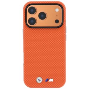 Dėklas BMW M Quadrille Kevlar Metal Logo MagSafe skirtas iPhone 18 Pro Max orange - Image 3