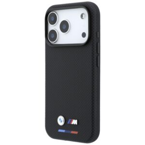 Dėklas BMW M Quadrille Kevlar Tricolor & Metal Logo MagSafe  skirtas iPhone 18 Pro Max juodos spalvos - Image 2