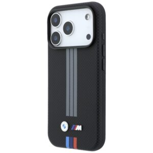 Dėklas BMW M Quadrille Kevlar Anthracite & Tricolor Print Lines MagSafe skirtas Apple iPhone 18 Pro juodos spalvos - Image 2