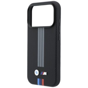 Dėklas BMW M Quadrille Kevlar Anthracite & Tricolor Print Lines MagSafe skirtas Apple iPhone 18 Pro juodos spalvos - Image 6