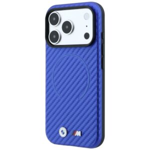 Dėklas BMW M Carbon Printed Ring MagSafe skirtas iPhone 18 Pro Max / 17 Pro Max mėlynos spalvos - Image 2