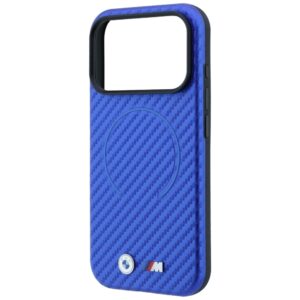 Dėklas BMW M Carbon Printed Ring MagSafe skirtas iPhone 18 Pro Max / 17 Pro Max mėlynos spalvos - Image 6