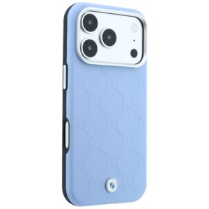 Dėklas BMW Sign Deboss Quilted Metal Logo MagSafe skirtas Apple iPhone 18 Pro / 17 Pro mėlynos spalvos - Image 4