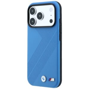 Dėklas BMW M Tire Track Metal Logo MagSafe skirtas iPhone 18 Pro / 17 Pro mėlynos spalvos - Image 2